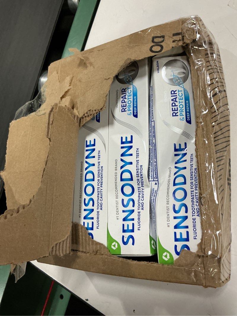 Condition photo showing Good Condition for sensodyne repair and protect whitening toothpaste, toothpaste for sensitive teeth and cavity prevention, 3.4 oz (pack of 4)