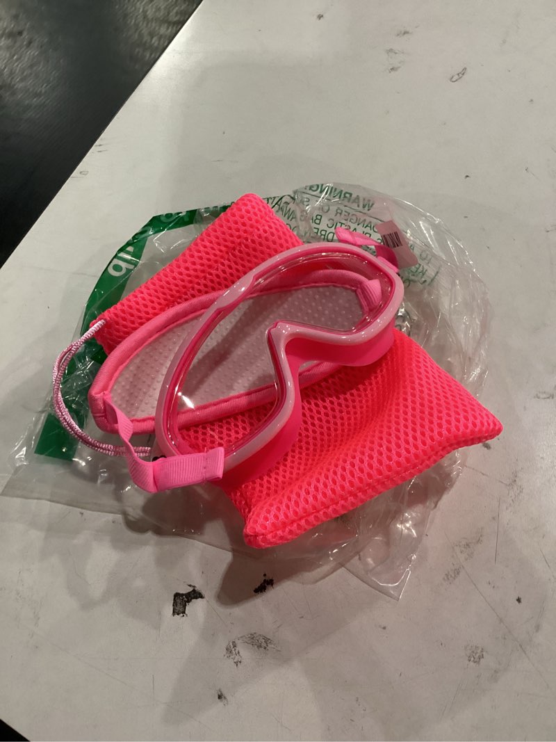 Condition photo showing Good Condition for kids swim goggles age 3-8, toddler goggles no hair pull,child swimming mask fabric strap 1pk kids mask - unicorn & mermaid