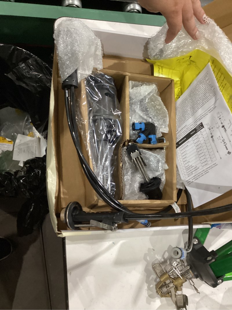 Condition photo showing As Is for incomplete)))))allen + roth harlow simplefit matte black widespread 2-handle watersense mid-arc