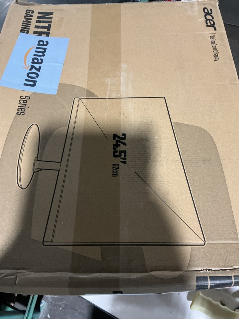 Condition photo showing As Is for acer nitro 23.8" full hd pc ips gaming monitor | amd freesync premium | 180hz | up to 0.5ms | speakers | srgb 99% | ergostand | vesa mounting compliant | 1 x dp 1.2 & 2 x hdmi 2.0 | xfa243y m3bmiiprx 23.8-inch 180hz