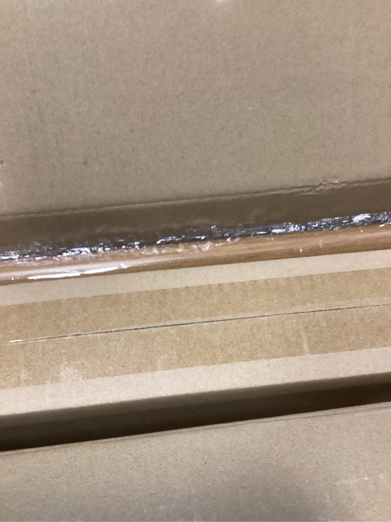Condition photo showing Good Condition for 2 pack wood curtain rods for windows 28 to 48 inch,1'' diameter drapery rods with imitation wood grain leaf pattern finials,boho adjustable heavy duty curtain rods set,18-60'',color:natural wood 18'' - 60'' (2 pack) natural wood