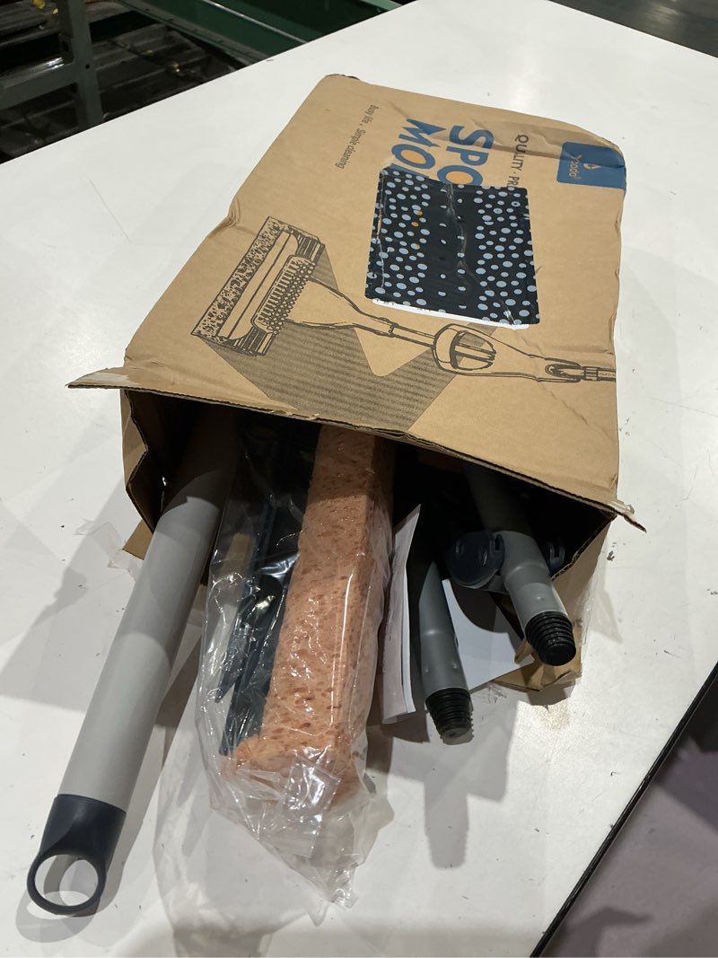 Condition photo showing Good Condition for yocada sponge mop home commercial use tile floor bathroom garage cleaning total 2 sponge heads not 3 telescopic handle squeegee from 42.5 to 52 inches easily dry wringing only 2 heads