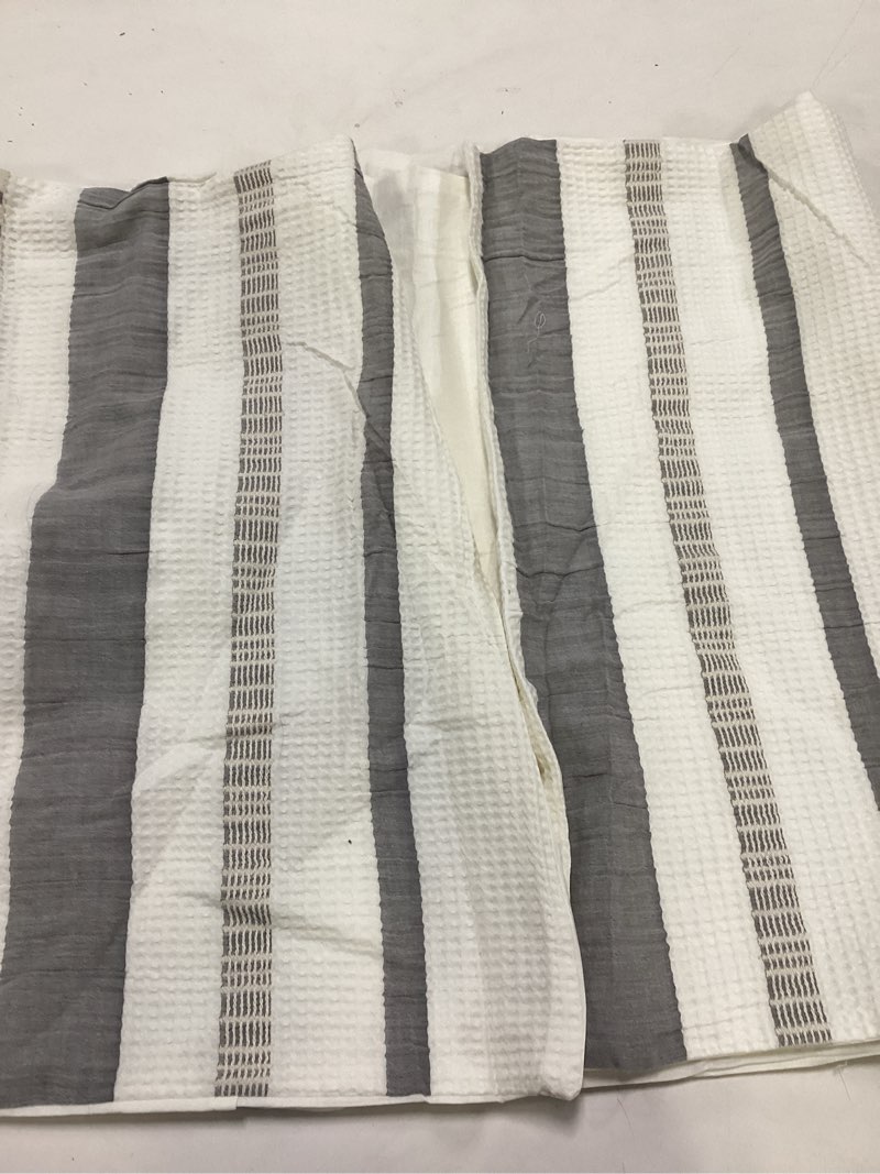 Condition photo showing As Is for Bedsure Waffle King Size Comforter Set - Ivory Soft Cotton Bedding Set for All Seasons, Stripe Fluffy Bed Set 3 Pieces with 1 Waffle Weave Comforter King Size and 2 Pillow Shams King 02 - Ivory