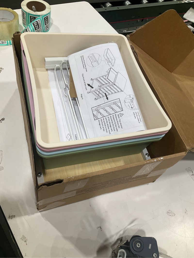 Condition photo showing Good Condition for utility cart with 4 drawers,rolling storage cart with drawers,storage rolling drawer cart,rainbow