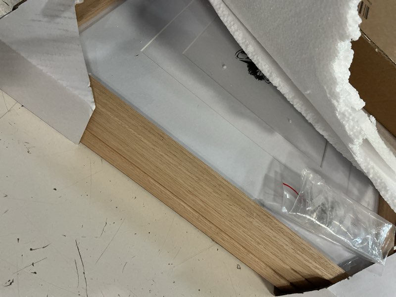 Condition photo showing Good Condition for 11x14 picture frames matted for 8x10 and 6x8 picture, set of 3 solid wood picture frame with tempered real glass, wall gallery frame set for tabletop or wall mounting display (3 pack of oak) oak 11x14" -3 pack