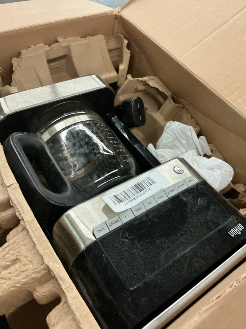 Condition photo showing As Is for Braun BrewSense 12 Cup Drip Coffee Maker - Pause & Pour Mid Brew, Coffee Machine with 24-Hour Timer & Clock, Bold & Regular Strength, 1-4 Cup Functions, Self Clean, Auto Shutoff, Stainless Steel Silver