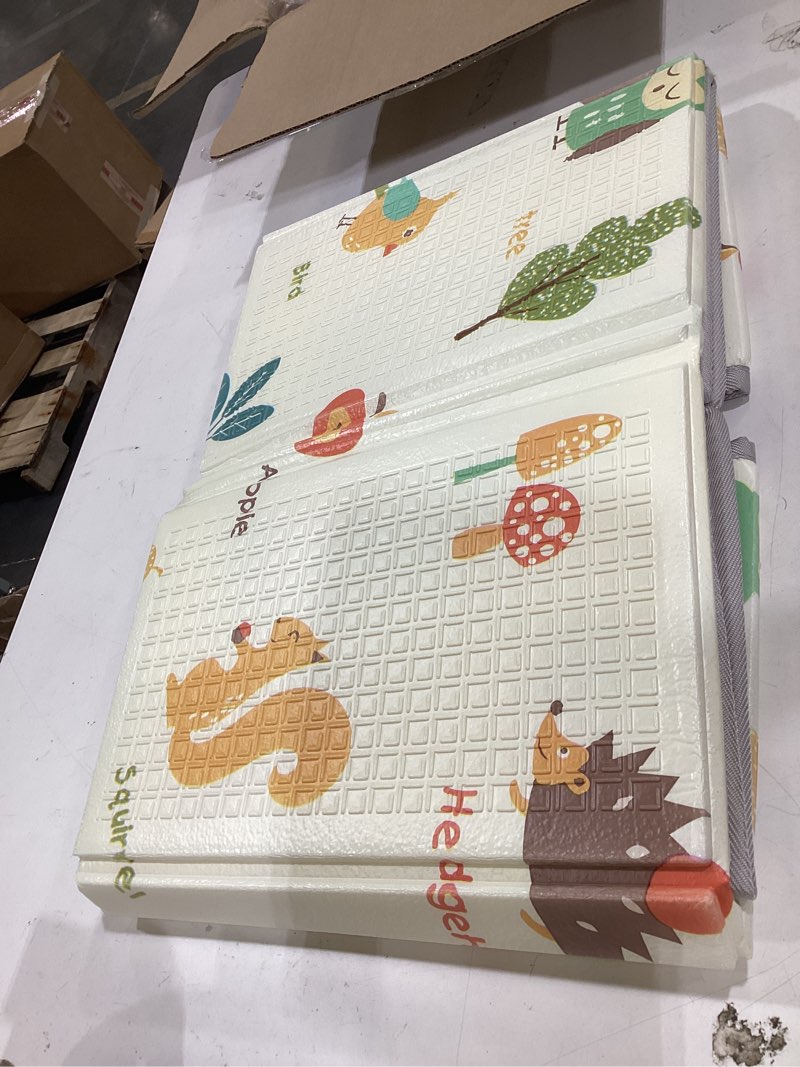 Condition photo showing Good Condition for blissful diary baby play mats for floor, 59x59 inch thicker foam playmats for babies and toddlers, soft cushioning baby playpen mat, modern abstract modern abstract 59" x 59"