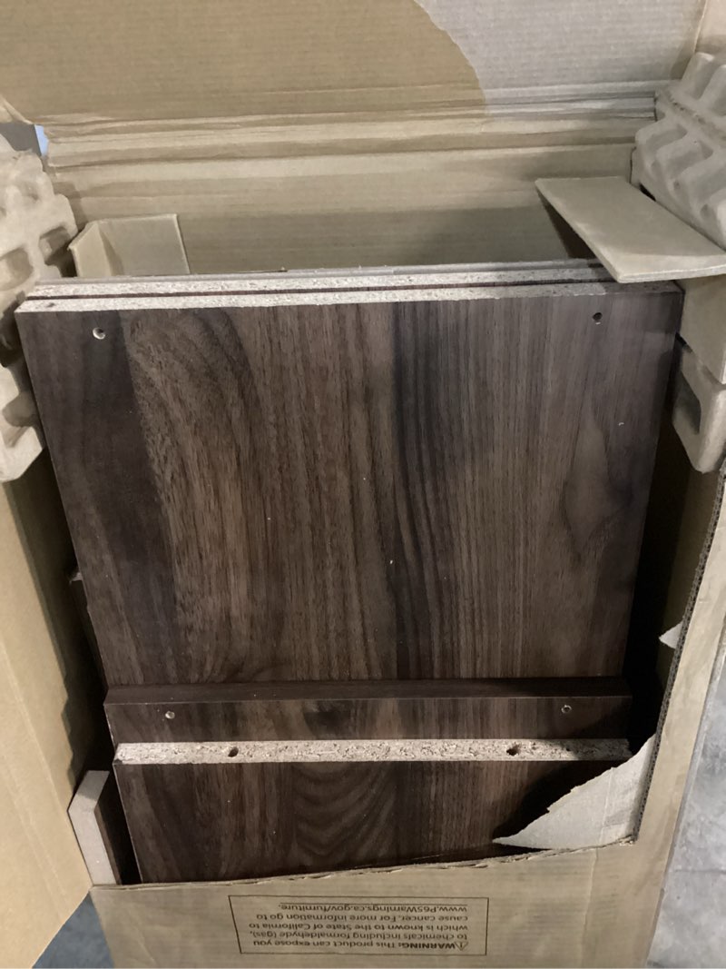 Condition photo showing Good Condition for GreenForest Computer Desk with USB Charging Port and Power Outlet, Reversible Home Office Desk with Monitor Stand and Storage Shelves for Small Space, 47 inch Work Desk with Cup Holder and Hook, Brown