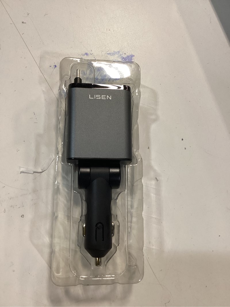 Condition photo showing Good Condition for LISEN Retractable Car Charger, for Valentines Day Gifts for Him, 69W Cars Adapter USB C Fast Charger for iPhone 17 Pro Max 16, Car Accessories Gadgets for Men, Anniversary Birthday Gifts for Men Women Grey 31.5 Inch