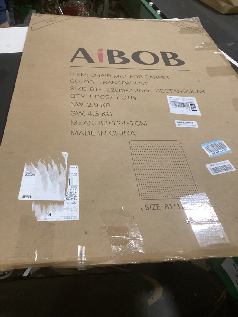 Condition photo showing Good Condition for aibob office chair mat for carpet, 32" x 48" heavy duty computer desk chair mats for carpeted floors, easy chair movement hard clear carpet chair mats, ship flat 32x48