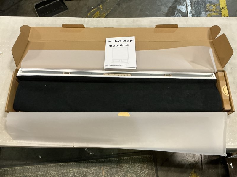 Condition photo showing Good Condition for blackout roman shades cordless for windows, pull down window shades blinds with heavy 430gsm chenille & white backing & thermal insulated & hidden cords, 34x64 inches (mottled black) mottled black 34"w x 64"h