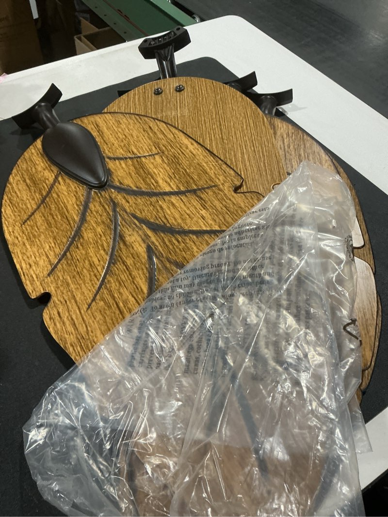 outdoor 52" ceiling fan tropical palm tree leaf nautical coastal patio light orb