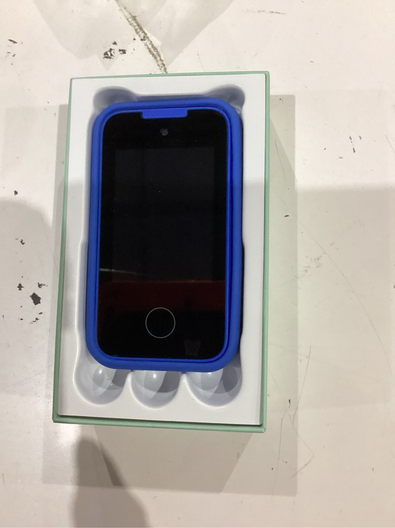 Condition photo showing As Is for kids phone for boys, christmas birthday gifts for boy girl age 3-10 kids toys cell phone, 2.8" touchscreen toddler learning play toy phone with dual camera, game, music player, 8gb card blue