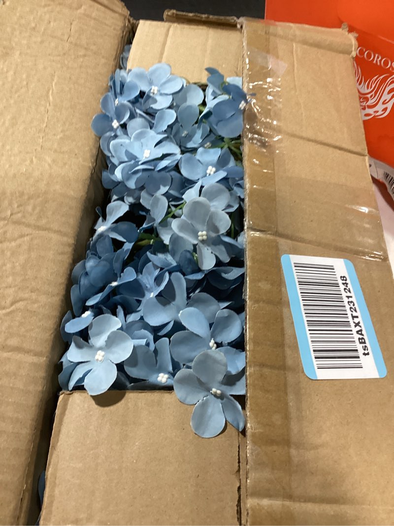 Condition photo showing Good Condition for hydrangea flower in mason jars, 10 set floral arrangements table centerpieces decor glass flowers vases for home party wedding bridal shower graduation boho decorative(blue) dusty blue