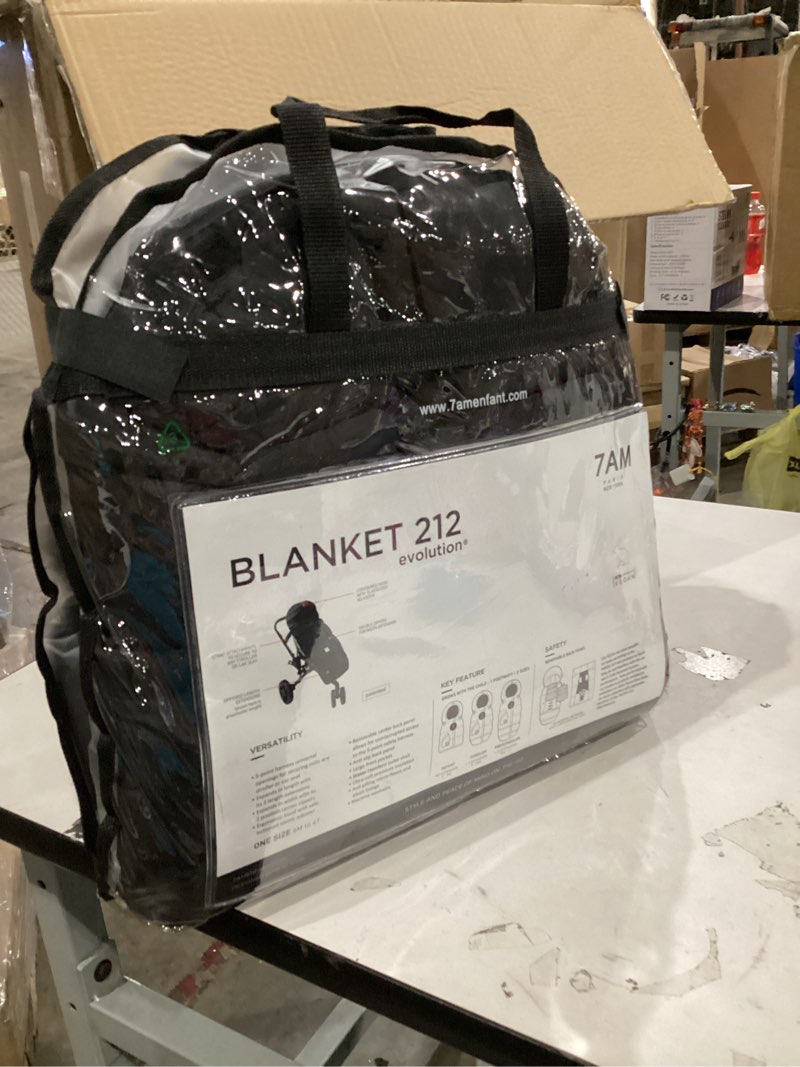 Condition photo showing New/Like New for 7AM Enfant Stroller Blanket 212 - Adjustable Baby Car Seat Zipped Blanket for Babies Winter, Unisex Multi Purpose Fleece Lined Warm Hooded Toddler Footmuff Water Repellent | (6M - 4T) Black Plush