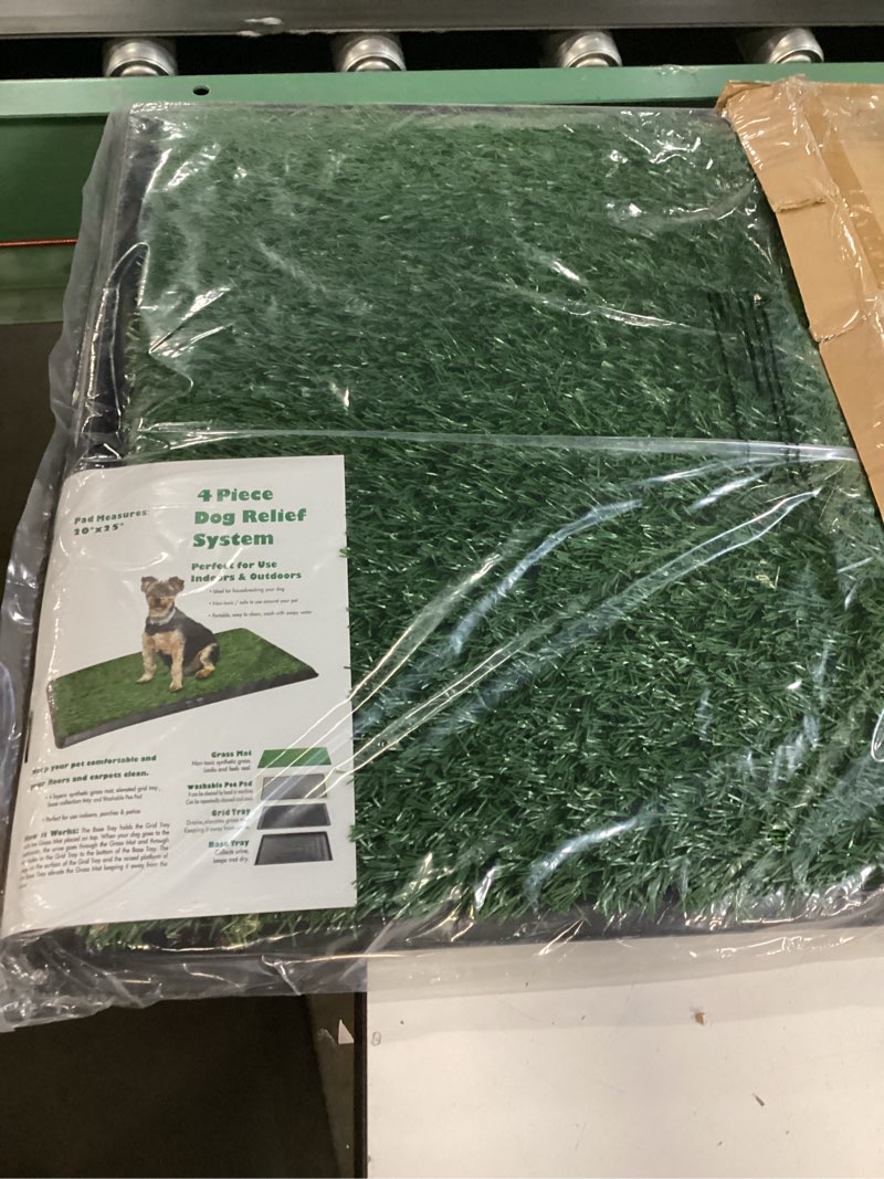 Condition photo showing Good Condition for artificial grass puppy pee pad for dogs and small pets - 20x25 reusable 4-layer training potty pad with tray - dog house and pet supplies by petmaker medium 4-layer system
