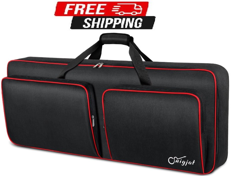  snigjat 49 key keyboard case soft piano bag with padded adjustable shoulder