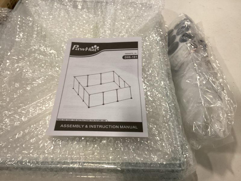 Condition photo showing New/Like New for PawHut Fence for Small Animals Modular Cage with 12 Panels 24 Connectors for Rabbits Guinea Pigs and Puppies 105 x 105 x 45 cm White