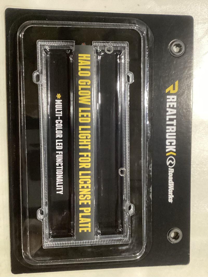 Condition photo showing New/Like New for RoadWorks RealTruck Halo Glow Light for License Plates, blue and white LEDs | HALO1008 Blue / White