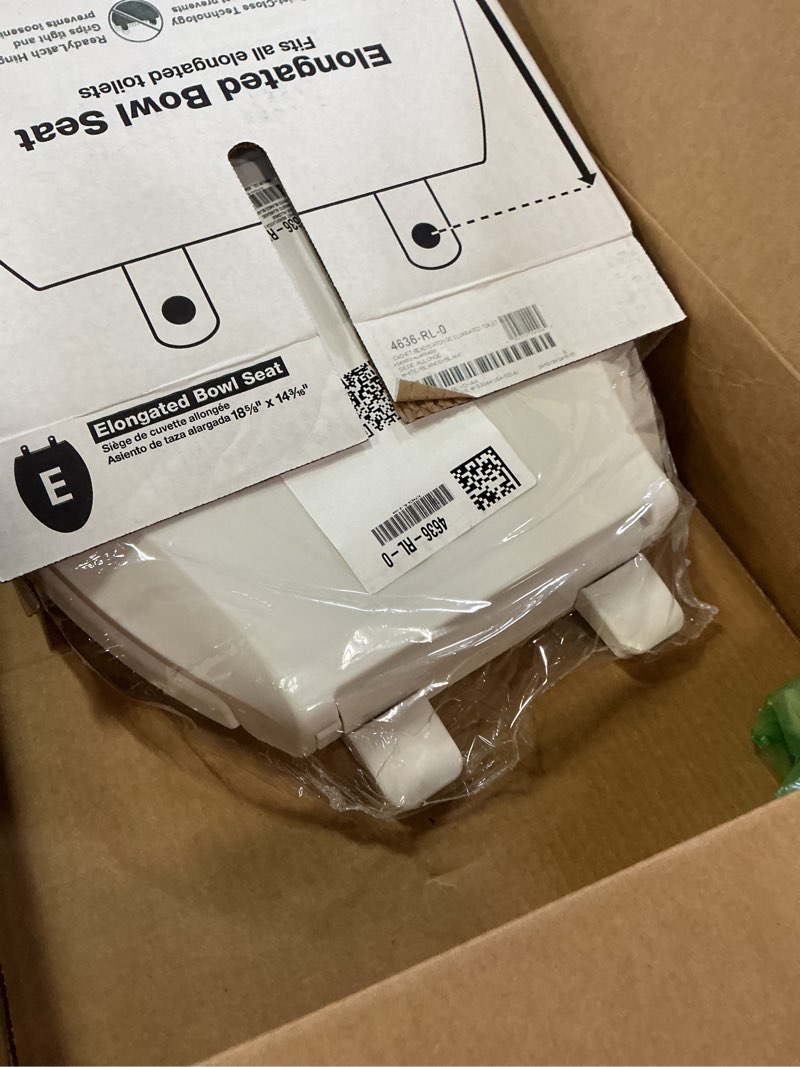 Condition photo showing New/Like New for kohler 4636-rl-0 cachet readylatch elongated toilet seat slow close, soft close toilet seat quiet lid, contoured grip-tight bumpers installation hardware, apartment essentials, white white elongated ready latch