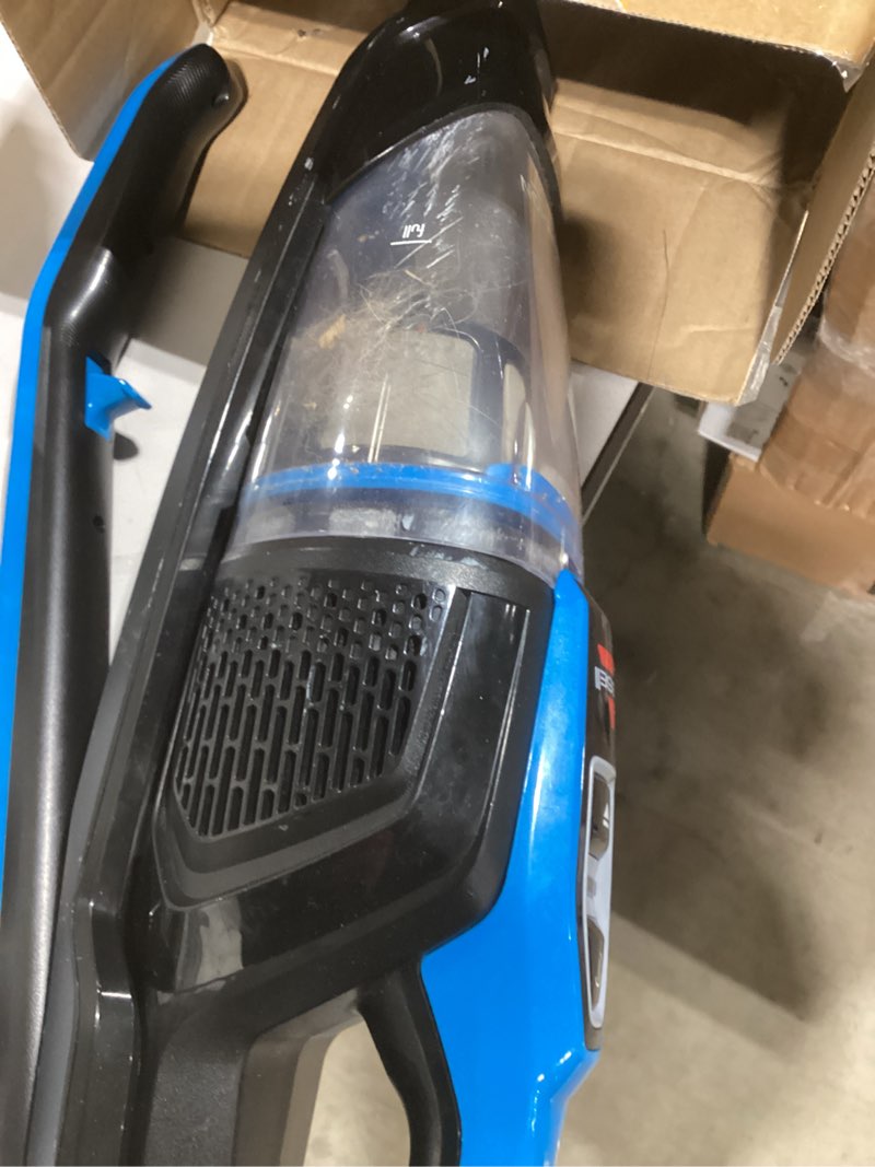 Condition photo showing As Is for Bissell, 3061 Featherweight Cordless Stick Vacuum, Self-Standing, Electric Blue, Black