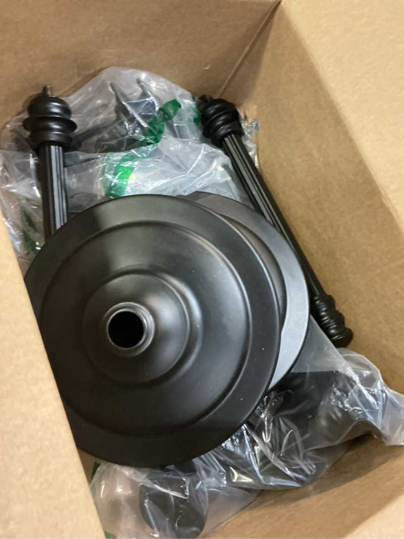 Condition photo showing As Is for Black Candelabra Halloween Decorations: 28 Inches Floor Gothic Candle Holder 5 Arm Metal Candlestick Stand for Table Fireplace Victorian Decor Set of 2 28in Black