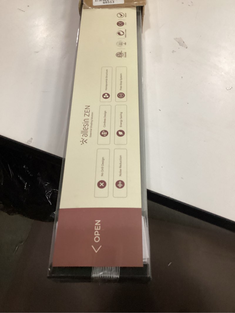 Condition photo showing Good Condition for Allesin Zen No Drill Blinds for Windows Blackout Cordless Cellular Shades Honeycomb Blinds Pull Down, Free Stop Easy Install for Home and Office, Blackout, Light Gray, 36" W x 64" H Light Gray-100% Blackout 36"W x 64"H