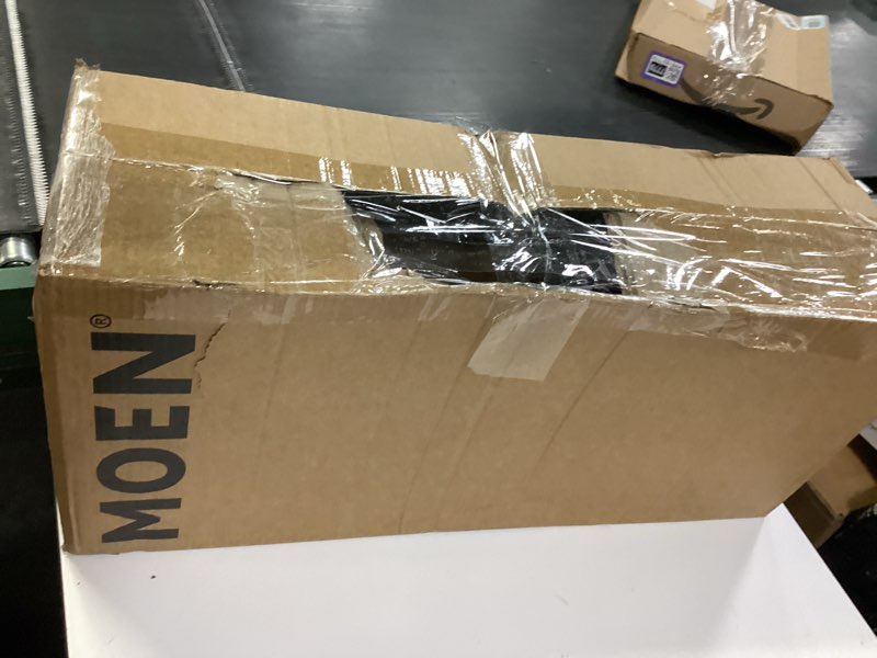 Condition photo showing New/Like New for moen dn0794bn iso 24-inch wide bathroom hotel-style towel shelf with towel bar, brushed nickel
