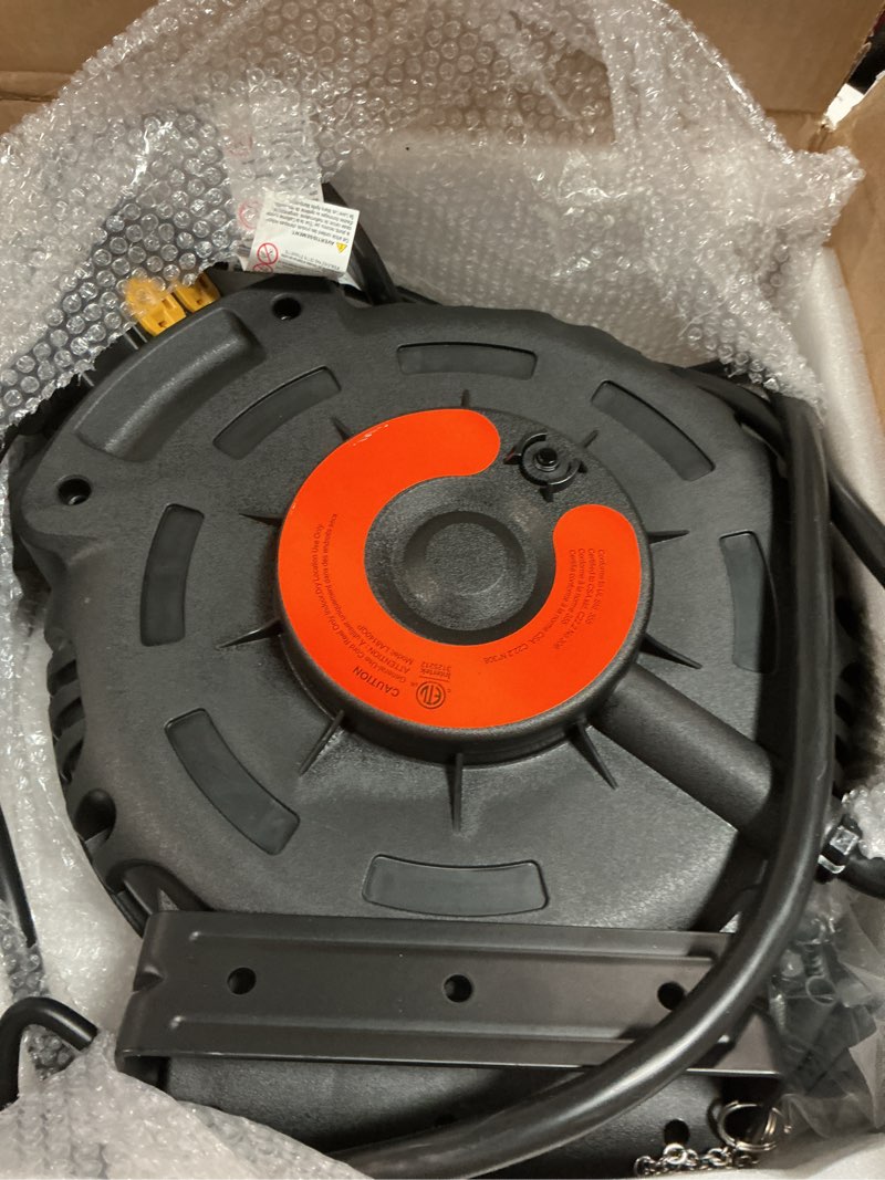 Condition photo showing Good Condition for DEWENWILS Retractable Extension Cord Reel, 40FT 10AWG/3C SJTW Heavy Duty Power Cord, 4 Grounded Outlets, 20 Amp Circuit Breaker, 2500W, 180° Swivel Bracket for Ceiling/Wall Mount, ETL Listed 10AWG/3C 40FT