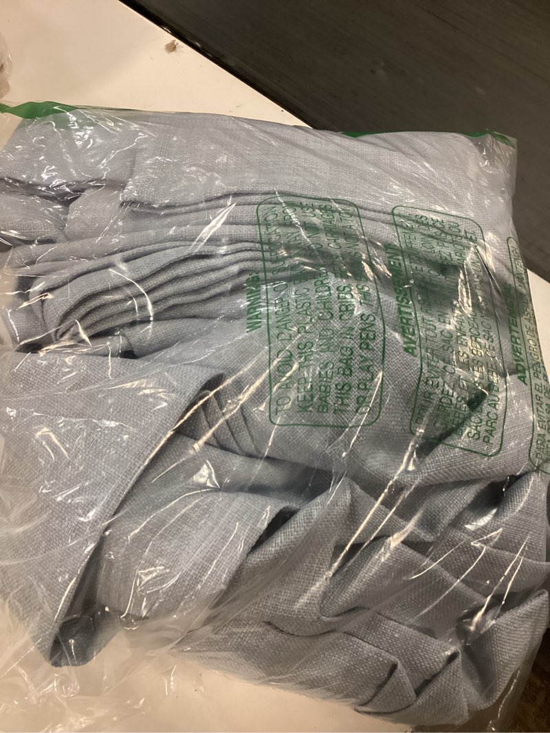 Condition photo showing Good Condition for light blue living room curtains 84 inch length 2 panels set, faux linen semi sheer light filtering privacy bronze grommet drapes dusty blue boho coastal window curtains for boys room 84 inches long light blue 52"w x 84"l (pack of 2)
