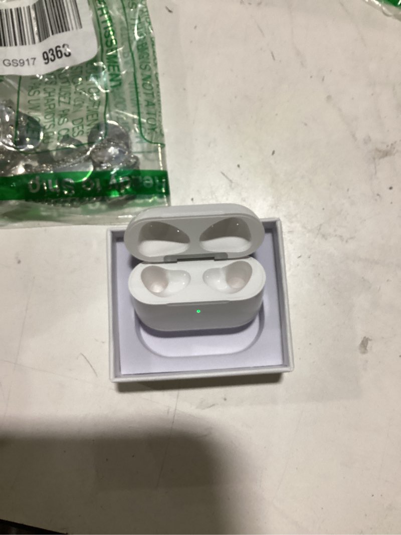 Condition photo showing Good Condition for wireless charging case compatible with airpod pro 3, air pod pro 3rd generation charger case replacement with bluetooth pairing function, no earbuds,white white air pod pro 3 charging case