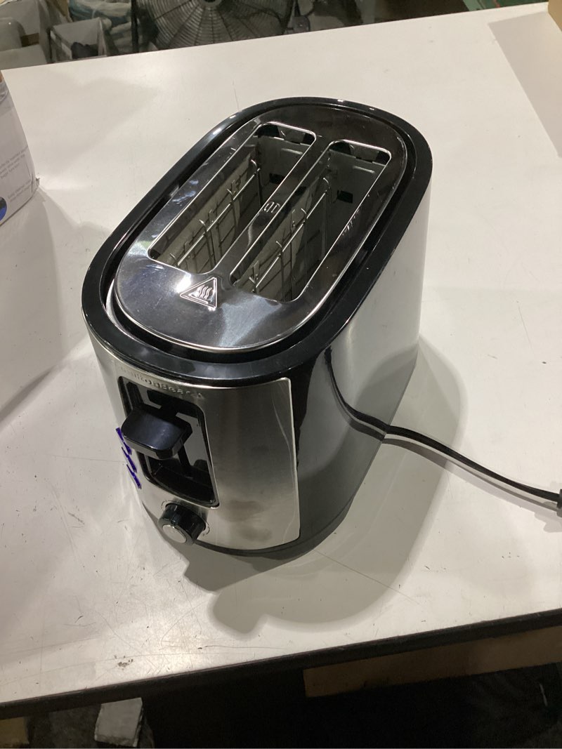 Condition photo showing Good Condition for hamilton beach 2 slice extra wide slot toaster with bagel & defrost settings, shade selector with 7 browning levels, toast boost, auto shutoff, black & stainless steel (22633)