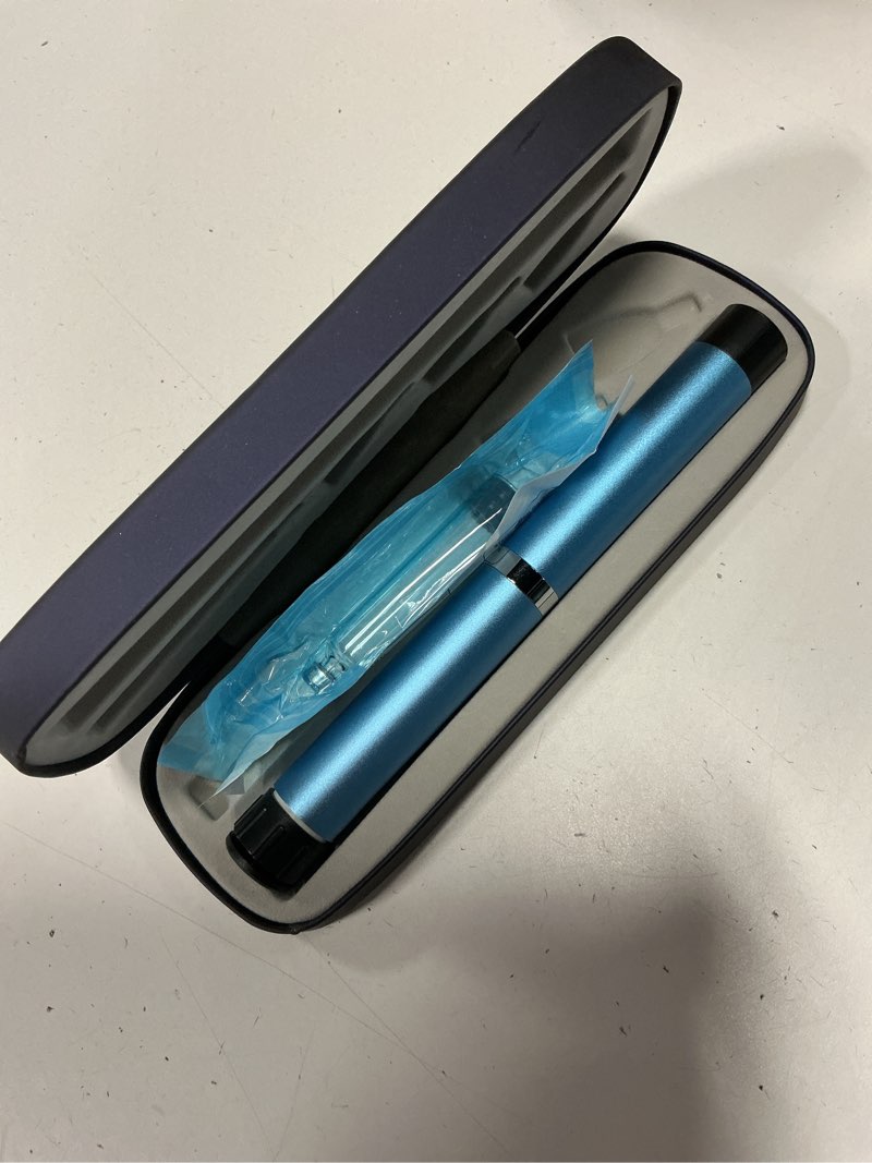 Condition photo showing As Is for 60 unit reusable research pen injector with protect case and 2pcs 3ml cartridges (blue)