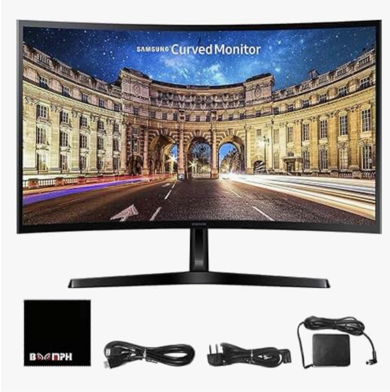Samsung Curved computer monitor FHD 1800R Essential S3 (S36GD) 27 inches, 100Hz, game mode, advanced eye comfort, HDMI ports and D-su LS27D366GANXZA, 2024