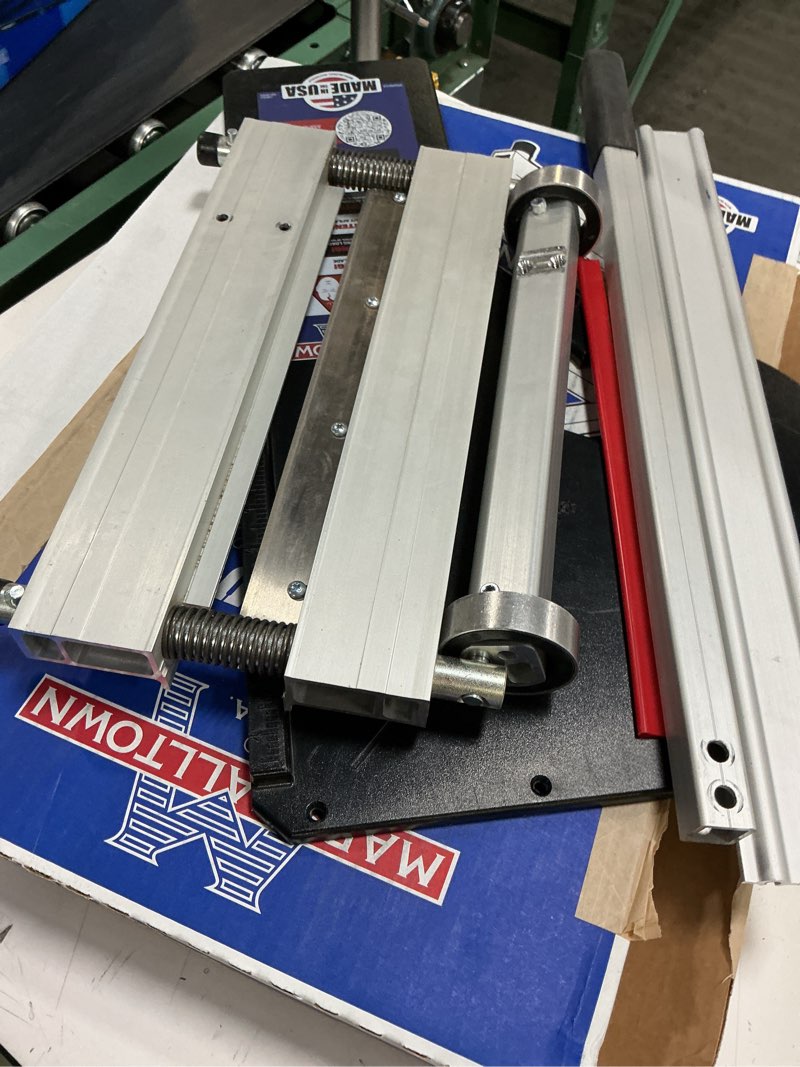 Condition photo showing As Is for marshalltown ultra-lite flooring cutter 13", made in the usa, cuts vinyl plank, laminate, engineered hardwood, siding, and more - honing stone included