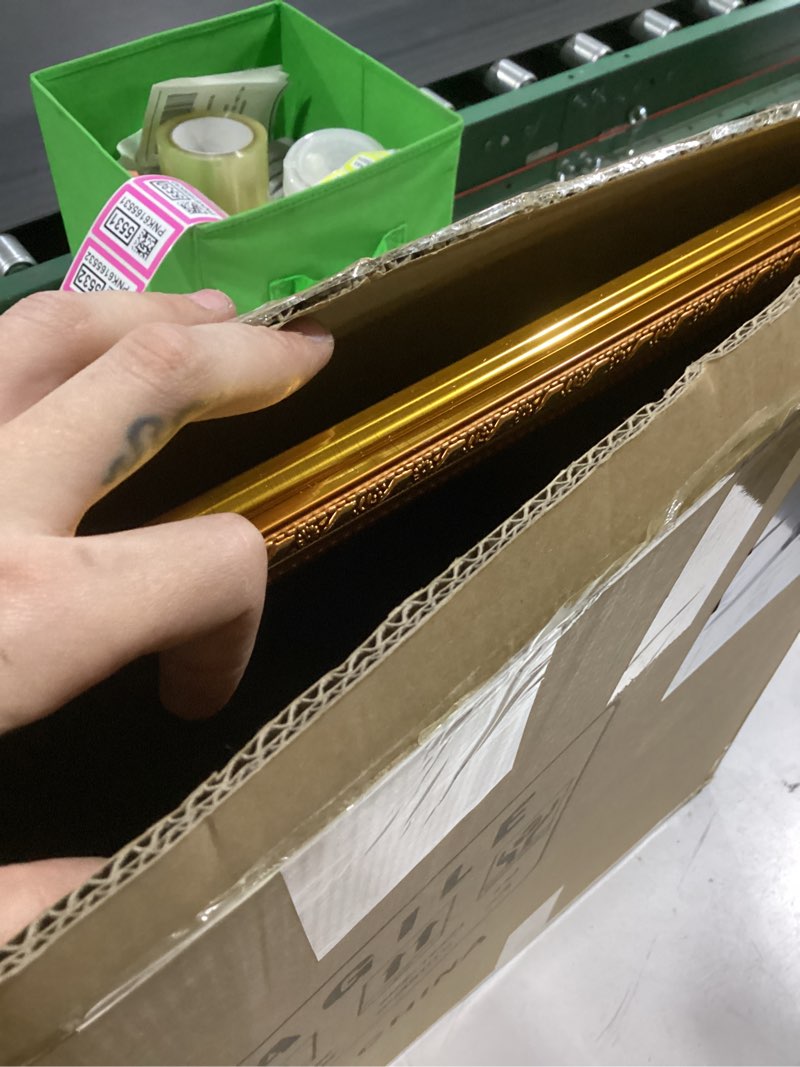 Condition photo showing Good Condition for picrit 18x24 gold poster frame, vintage photo frames with black backboard, retro ornate 18 x 24 picture frame for horizontal or vertical wall mounting, 1 pack. gold 18x24