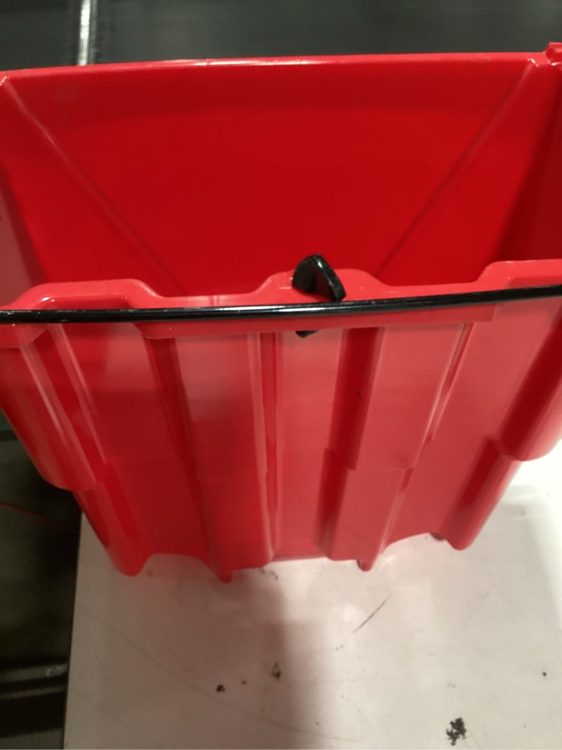 Condition photo showing As Is for wringer bucket red 18qt
