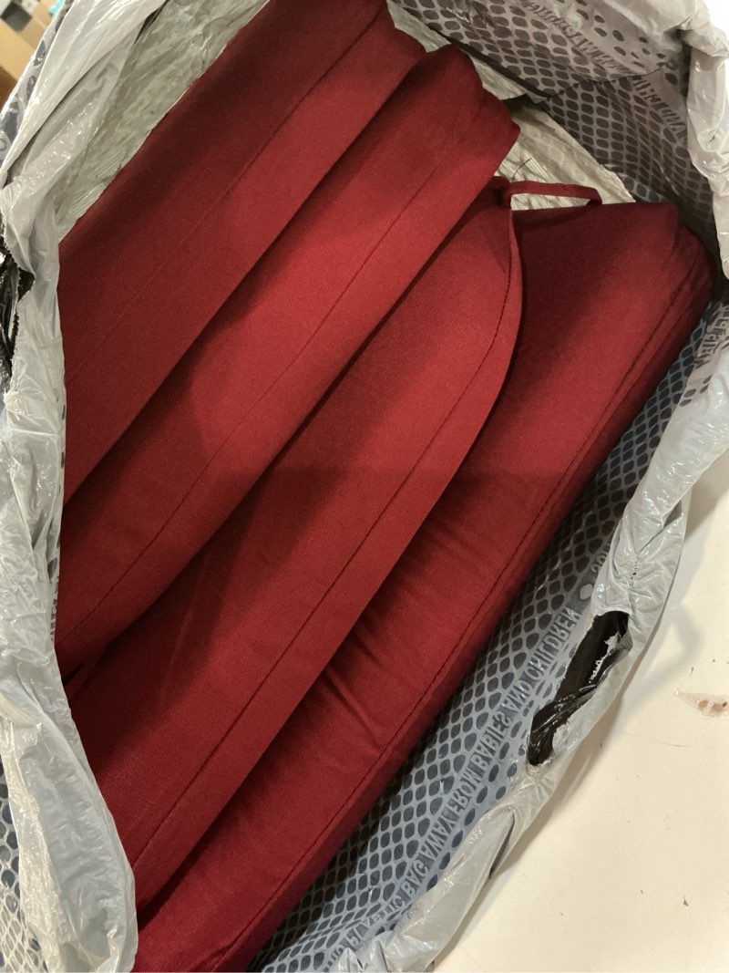 Condition photo showing Good Condition for 4 pck aaaaacessories d-shaped chair cushions, 2\" thick dining chair pads with ties and removable, machine-washable cover, 17\" x 16\", set of 2, wine red wine red 2 count(pack of 1)