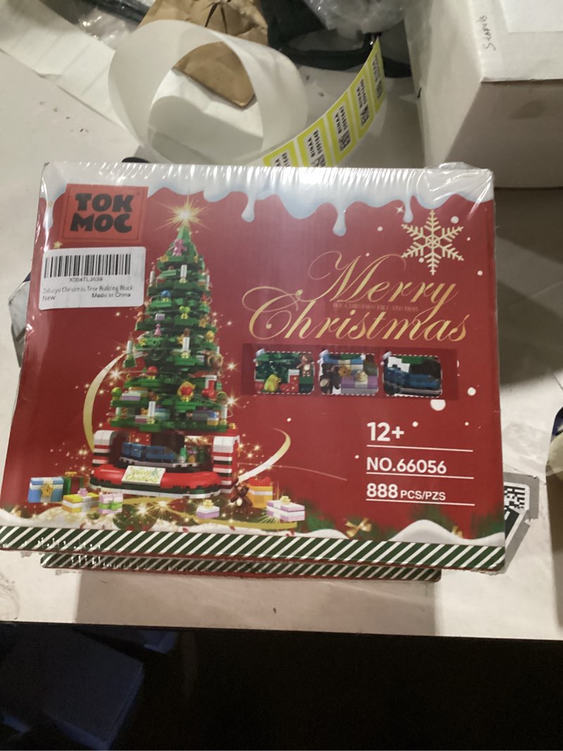 Condition photo showing New/Like New for Christmas Tree Building Block with LED Light, Rotating Christmas Tree 2024 Building Set for Adults, Christmas Tree Building Kit Xmas Gift for Boys and Girls (Non-Advent Block) Green