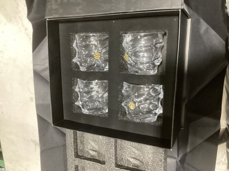Condition photo showing Good Condition for tsukiglass® storm premium japanese crystal whisky glasses set of 4 - gift ready box, 100% ultra clarity lead-free crystal, 10oz tumblers for bourbon, scotch & cocktails, luxury gift for men set of four