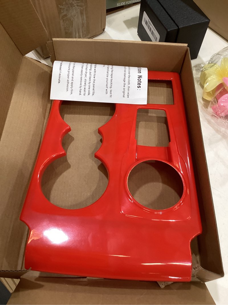 Condition photo showing Good Condition for linskip gear shift panel trim compatible with ford bronco sport 2021-2024 2025, cup holder decor cover for bronco sport interior accessories(red)