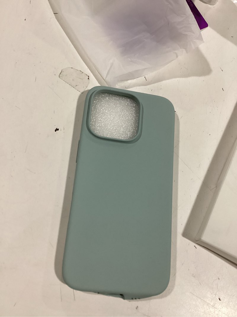 Condition photo showing Good Condition for Designed for iPhone 13 Case & iPhone 14 Case,Premium Liquid Silicone with [Soft Anti-Scratch Microfiber Lining] Shockproof Slim Protective Phone Case for Men Women,Light Blue iPhone 13/14 Liquid - Light Blue