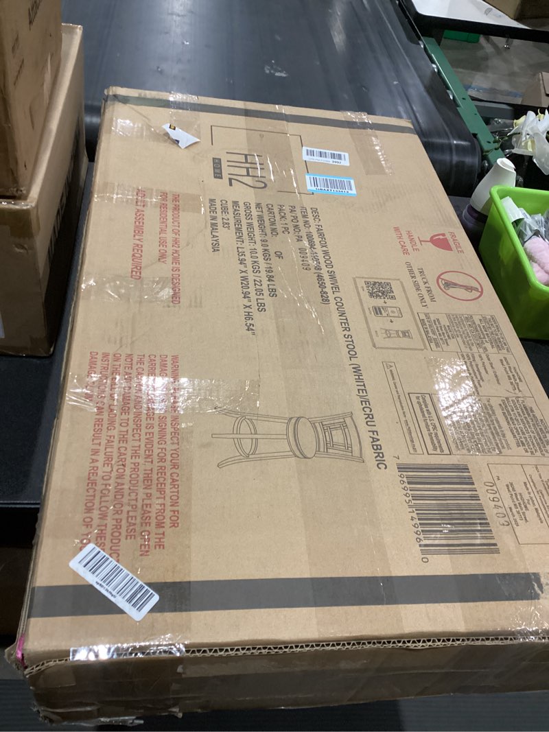 hillsdale fairfox 24.5" wood swivel counter height stool, white counter height white