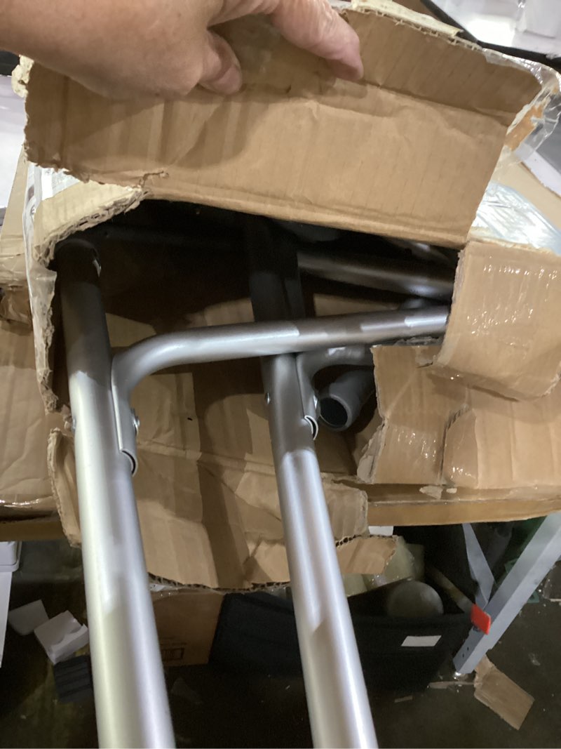 Condition photo showing Good Condition for drive medical two-button folding walker with wheels - lightweight rolling mobility support - adjustable height - dual push-button operation - 5 inch front wheels - durable aluminum - silver 2-button walker