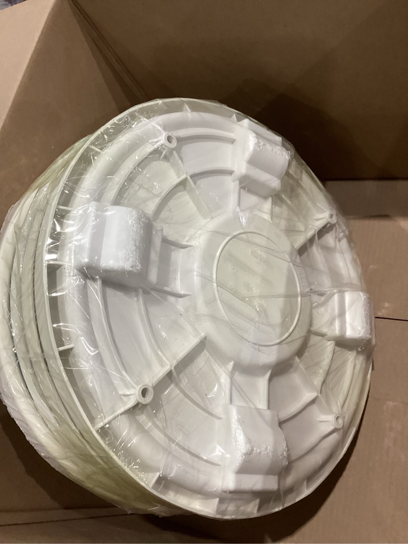 Condition photo showing New/Like New for 4-pack 16" extra-large plant caddy with wheels plastic plant dolly with locking caster flower pot mover rollers wheeled rolling plant stands round plant saucer indoor outdoor base coasters white 16"/ 4 packs white
