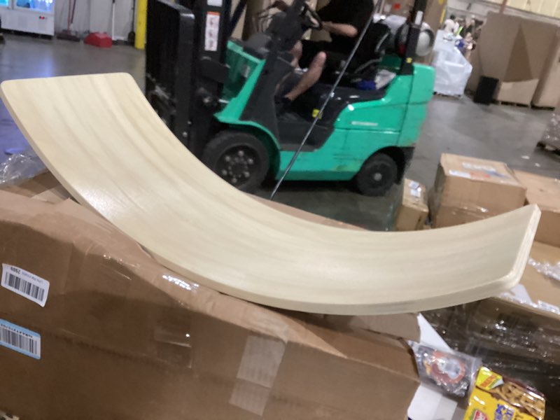 Condition photo showing Good Condition for Balance Board Kids, [Natural Wood] Wobble Board for Kids Toddlers, Open Ended Montessori Waldorf Learning Toy, Gifts for 3 4 5 6 7 8 Year Old Boys Girls Kids Birthday & Christmas Stocking Stuffers