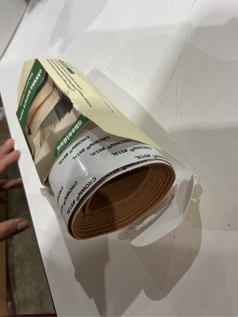 Condition photo showing Good Condition for gheeidau canvas repair tape 4×70 inch waterproof self-adhesive fabric repair patch for repairing boat covers,tents,patio umbrellas,car seats,luggage,sofas.(light brown) 4"×70" light brown