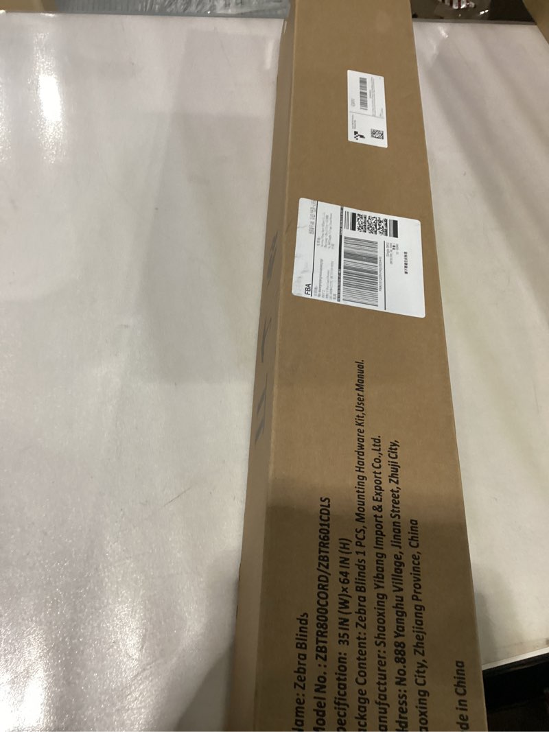Condition photo showing New/Like New for GHV Cordless Zebra Blinds for Windows Free-Stop Shades Light Filtering Dual Layer Light Control for Day and Night (Gray, 36 in (W) x 64 in (H)) Gray 36 in (W) x 64 in (H)