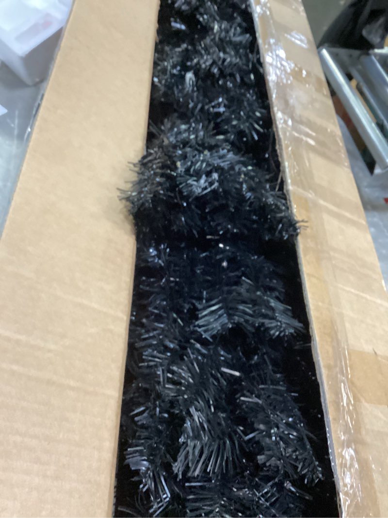 Condition photo showing Good Condition for 7.5FT Black Christmas Tree Prelit, 1500 PVC Branch Tips & 600 LED Lights & 11 Modes with Remote, Automatic Hinges Effortless Installation, Halloween & All Saints' Day & Christmas Decoration with Stand Black 7.5FT