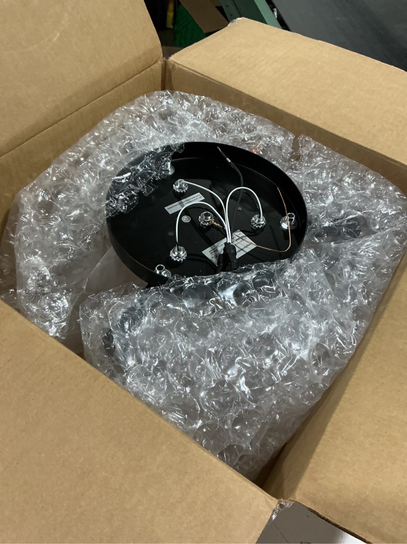 Condition photo showing As Is for Black Semi Flush Mount Ceiling Light Fixture, 3-Light Modern Hallway Light Fixtures Ceiling Mount, Foyer Kitchen Lighting Fixtures Ceiling Lights for Bedroom, Bathroom, Laundry Room, Entryway, Hallway